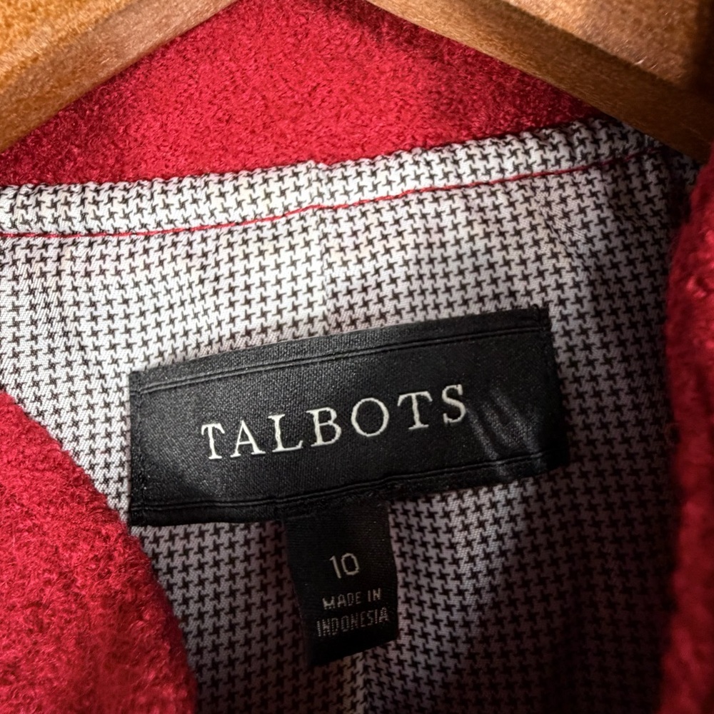 Talbots Red Wool Blend Button Front Jacket Size 1… - image 6
